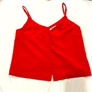 Madewell Red Camisole with button detail